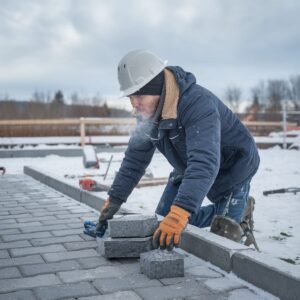 kostka brukowa w warunkach zimowych